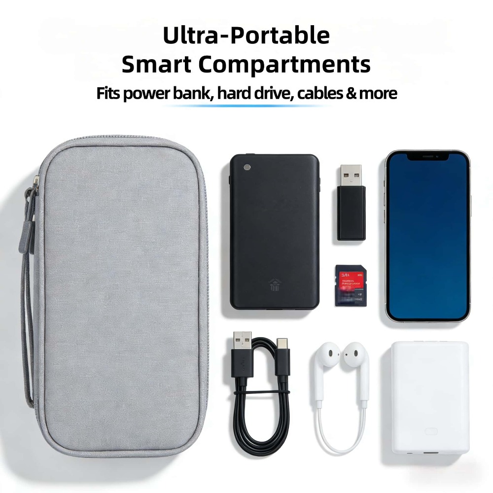 Tech Accessories Case - Elektronik Organizatör Çantası Taşınabilir Su Geçirmez